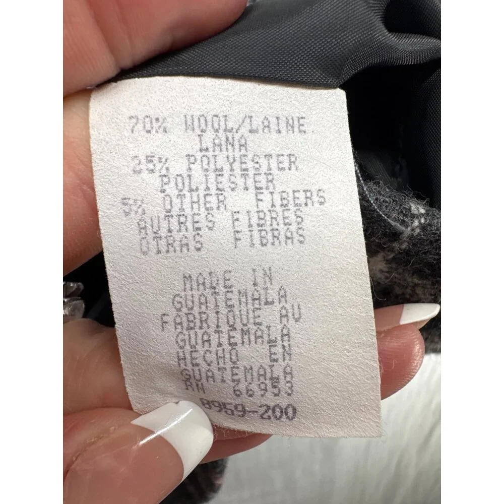 Vintage Leslie Fay Womens Blazer Sz 12 Gray/Pink Plaid Classic Wool Blend Boxy - Picture 6 of 12